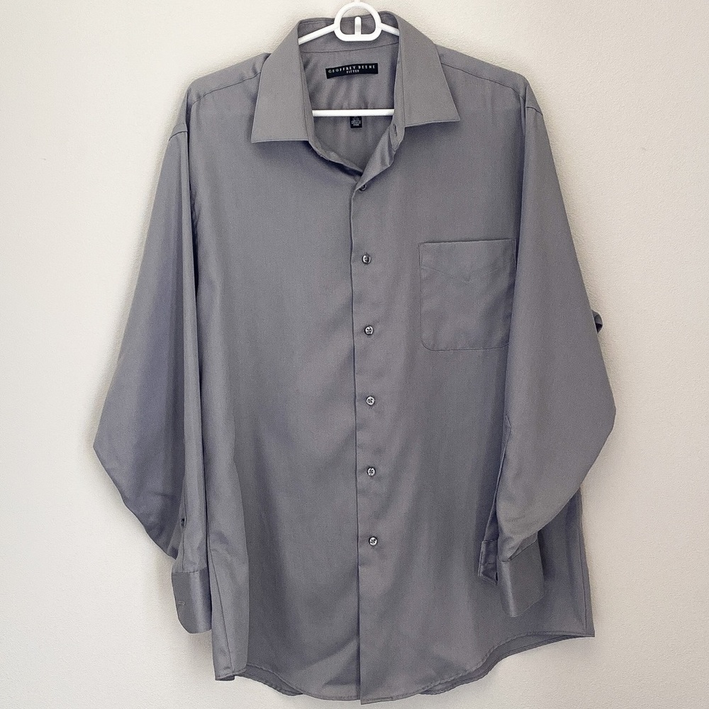 Geoffrey Beene Fitted Dress Shirt Grey